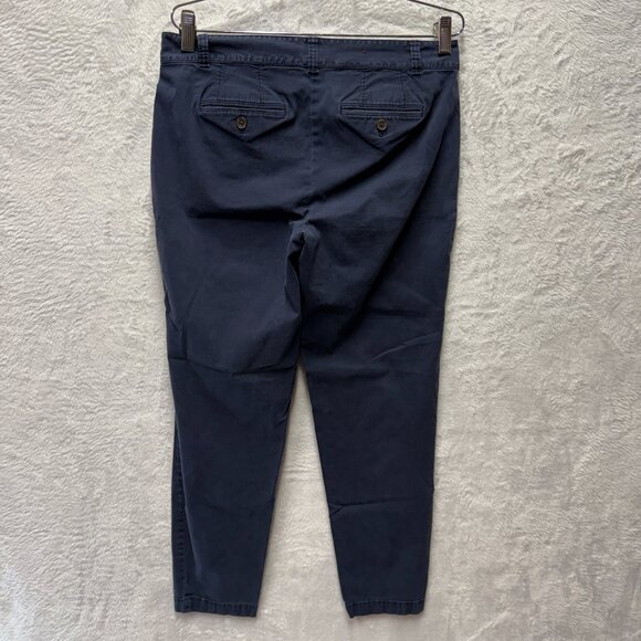 Talbots The Weekend Chino Pants Women 8 Blue Cotton Stretch Tapered Leg Mid Rise - Picture 3 of 14